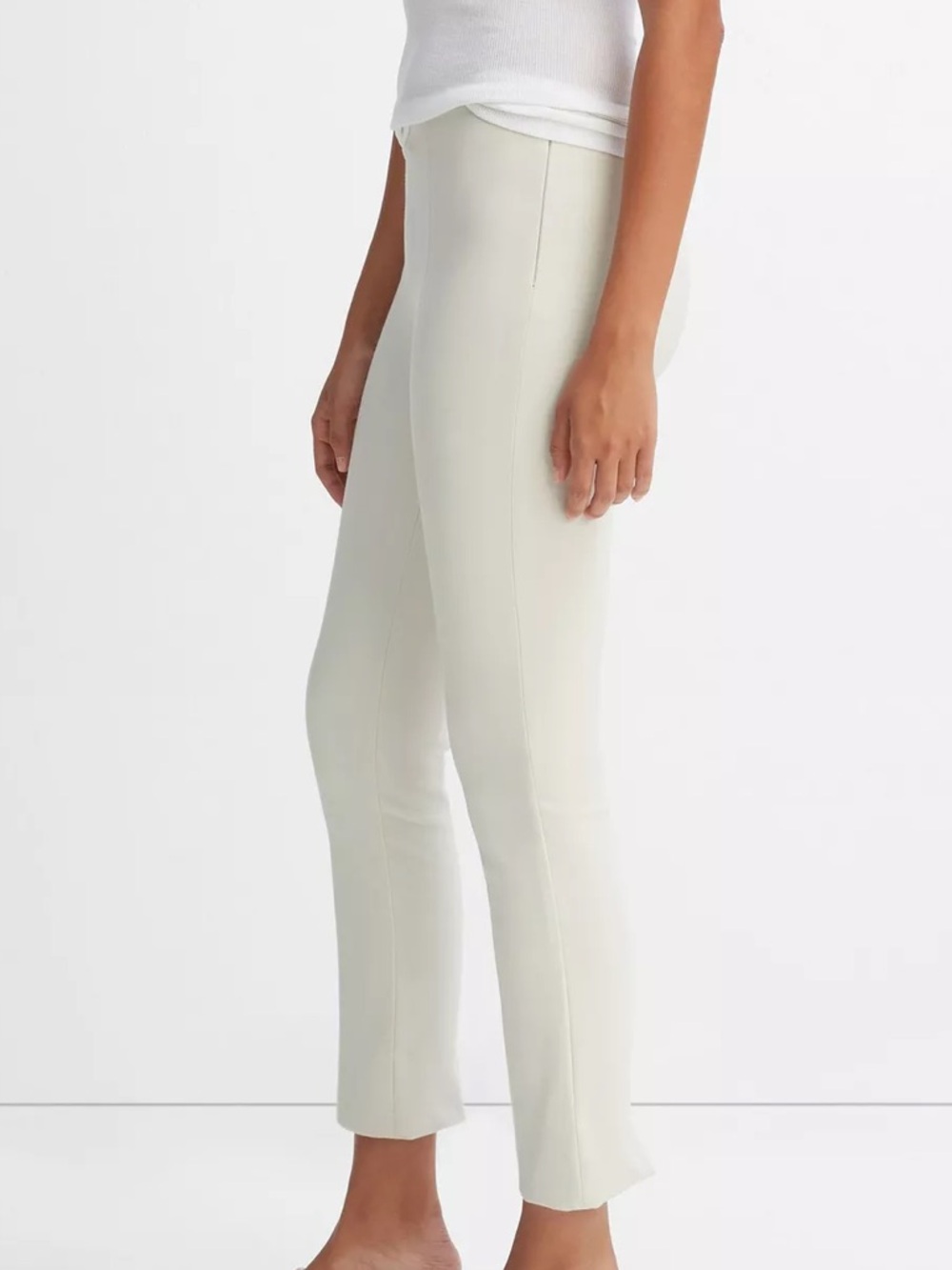 Vince Women S Gesso Slim Bobbi High-Rise Stitch-Seam Ponte Ankle Legging Pant - Picture 2 of 13
